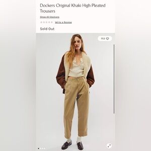 Dockers Original Khaki High Pleated Tapered Trousers